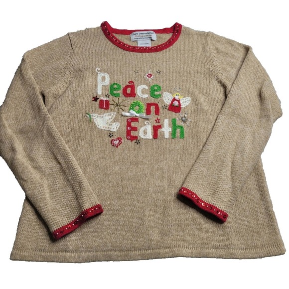 Tiara International Sweaters - Tiara International Christmas Collection Sweater‎ Peach on Earth Women's Medium